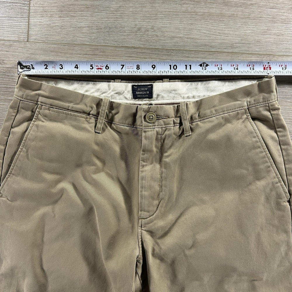 J.Crew 770 Straight Chinos Mens 33x32 Khaki Tan Broken In Cotton Pants - Picture 6 of 10